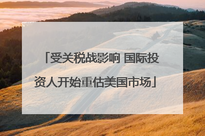 受关税战影响 国际投资人开始重估美国市场