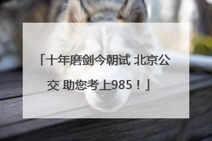 十年磨剑今朝试 北京公交 助您考上985！