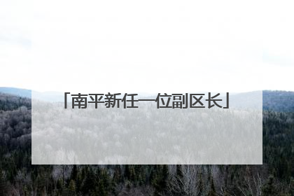 南平新任一位副区长