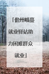 儋州峨蔓就业驿站助力困难群众就业