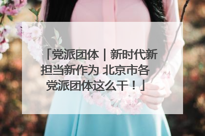 党派团体｜新时代新担当新作为 北京市各党派团体这么干！