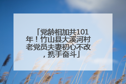 党龄相加共101年！竹山县大溪河村老党员夫妻初心不改，携手奋斗