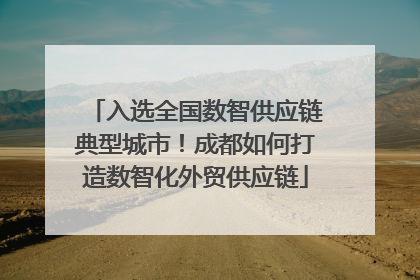 入选全国数智供应链典型城市！成都如何打造数智化外贸供应链