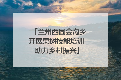 兰州西固金沟乡开展果树技能培训 助力乡村振兴