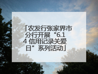 农发行张家界市分行开展“6.14 信用记录关爱日”系列活动