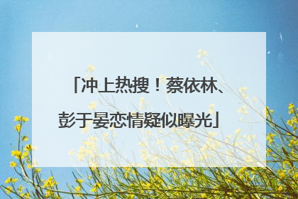 冲上热搜！蔡依林、彭于晏恋情疑似曝光