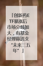 创新药ETF暴涨后市场分歧加大，有基金经理称透支“未来三五年”