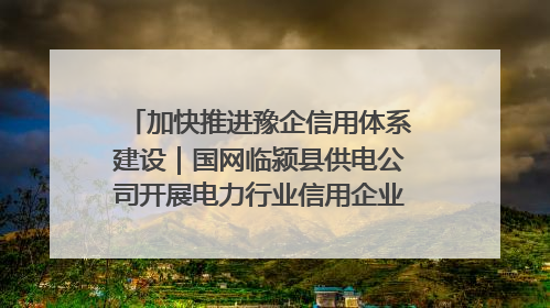 加快推进豫企信用体系建设｜国网临颍县供电公司开展电力行业信用企业现场咨询访谈工作