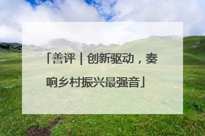 善评｜创新驱动，奏响乡村振兴最强音