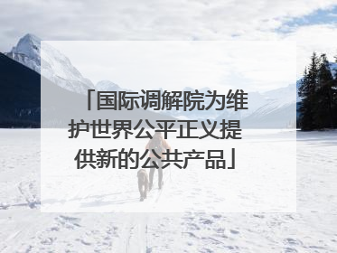 国际调解院为维护世界公平正义提供新的公共产品