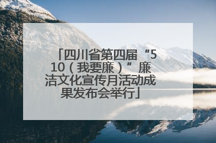 四川省第四届“510（我要廉）”廉洁文化宣传月活动成果发布会举行