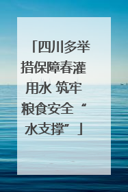 四川多举措保障春灌用水 筑牢粮食安全“水支撑”