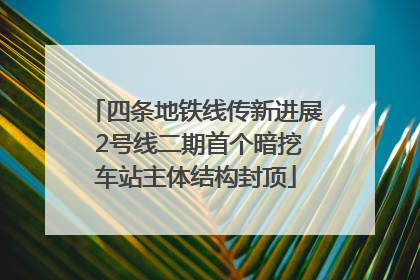 四条地铁线传新进展 2号线二期首个暗挖车站主体结构封顶
