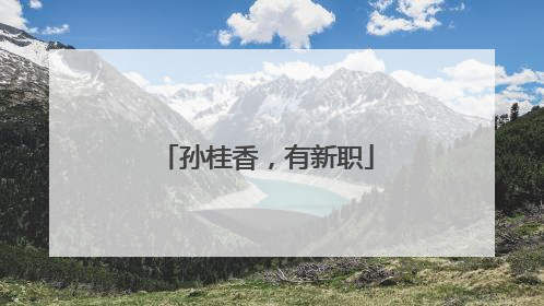 孙桂香，有新职