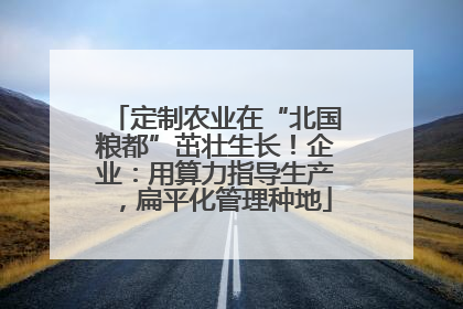 定制农业在“北国粮都”茁壮生长！企业：用算力指导生产，扁平化管理种地