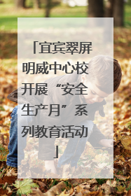 宜宾翠屏明威中心校开展“安全生产月”系列教育活动