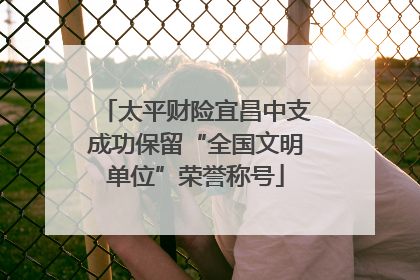 太平财险宜昌中支成功保留“全国文明单位”荣誉称号