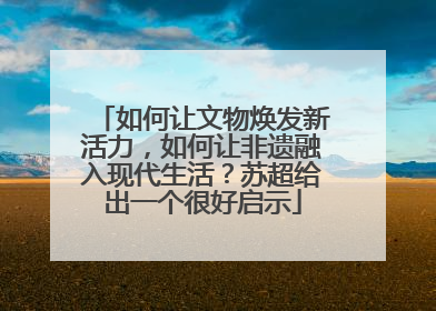 如何让文物焕发新活力，如何让非遗融入现代生活？苏超给出一个很好启示