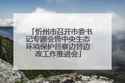 忻州市召开市委书记专题会暨中央生态环境保护督察边督边改工作推进会