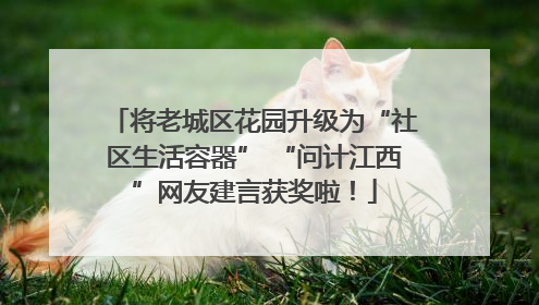 将老城区花园升级为“社区生活容器” “问计江西”网友建言获奖啦！