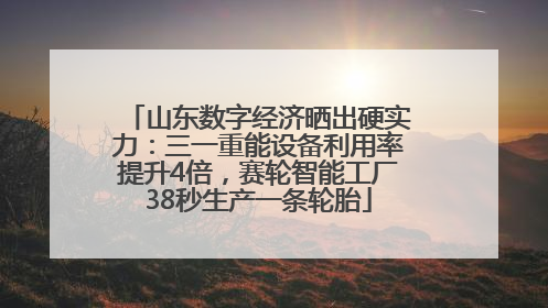 山东数字经济晒出硬实力：三一重能设备利用率提升4倍，赛轮智能工厂38秒生产一条轮胎