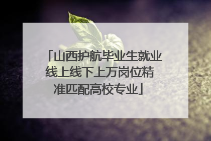 山西护航毕业生就业 线上线下上万岗位精准匹配高校专业