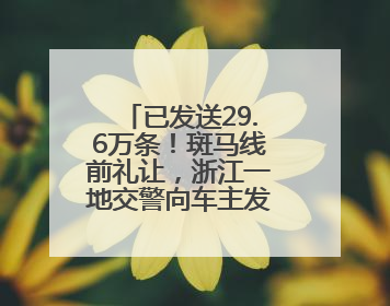 已发送29.6万条！斑马线前礼让，浙江一地交警向车主发“夸夸”短信