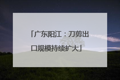 广东阳江：刀剪出口规模持续扩大