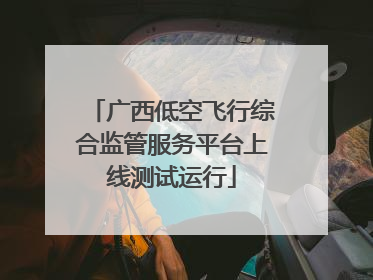 广西低空飞行综合监管服务平台上线测试运行