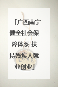 广西南宁健全社会保障体系 扶持残疾人就业创业