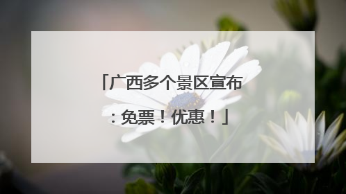 广西多个景区宣布：免票！优惠！