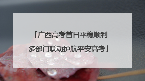 广西高考首日平稳顺利 多部门联动护航平安高考