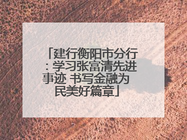 建行衡阳市分行：学习张富清先进事迹 书写金融为民美好篇章