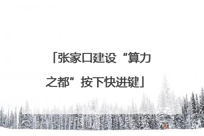 张家口建设“算力之都”按下快进键
