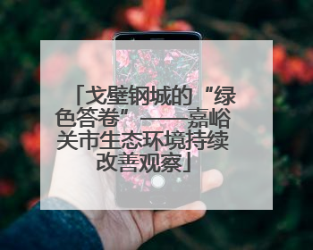 戈壁钢城的“绿色答卷”——嘉峪关市生态环境持续改善观察