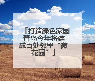 打造绿色家园 青岛今年将建成百处邻里“微花园”