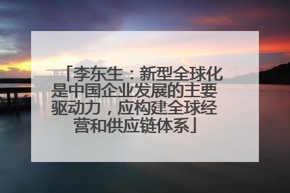 李东生：新型全球化是中国企业发展的主要驱动力，应构建全球经营和供应链体系