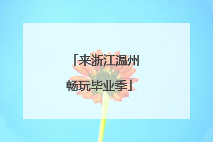 来浙江温州畅玩毕业季