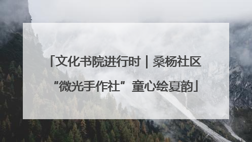 文化书院进行时｜桑杨社区“微光手作社”童心绘夏韵