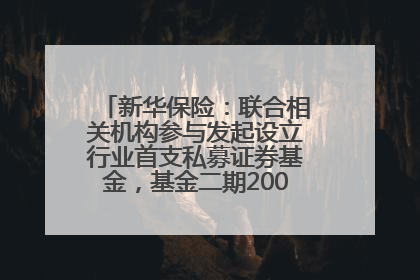 新华保险：联合相关机构参与发起设立行业首支私募证券基金，基金二期200亿元已募集完毕