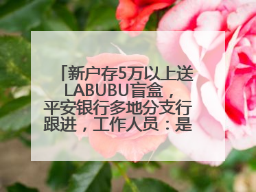 新户存5万以上送LABUBU盲盒，平安银行多地分支行跟进，工作人员：是行里统一的，进货渠道不清楚