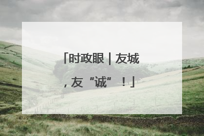时政眼｜友城，友“诚”！