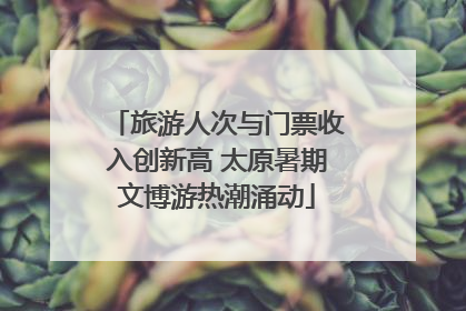 旅游人次与门票收入创新高 太原暑期文博游热潮涌动