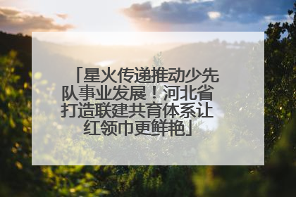 星火传递推动少先队事业发展！河北省打造联建共育体系让红领巾更鲜艳