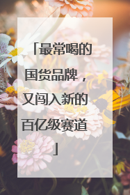 最常喝的国货品牌，又闯入新的百亿级赛道