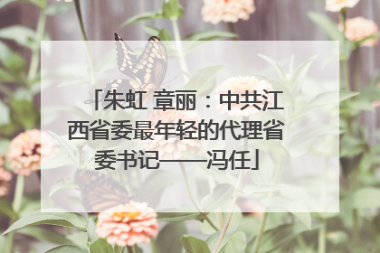 朱虹 章丽：中共江西省委最年轻的代理省委书记——冯任
