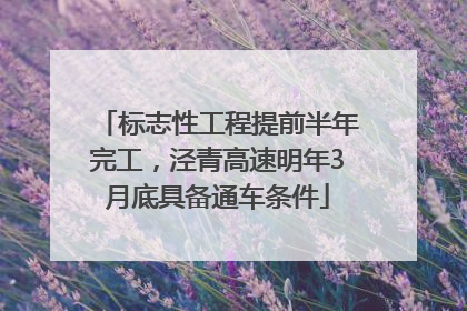 标志性工程提前半年完工，泾青高速明年3月底具备通车条件