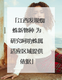 江西发现蜘蛛新物种 为研究呵叻蛛属适应区域提供依据