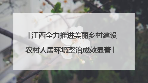 江西全力推进美丽乡村建设 农村人居环境整治成效显著