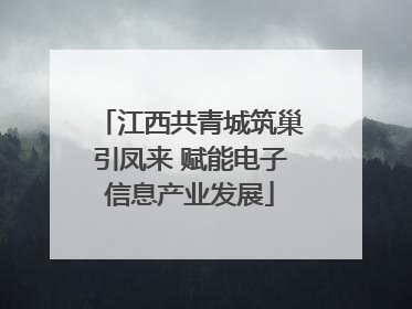 江西共青城筑巢引凤来 赋能电子信息产业发展